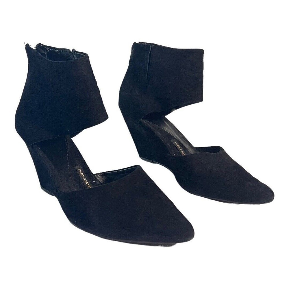 Pied Juste Womens Size 40 US 9 Black Suede Eclissare Wedges
